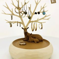 Deer Jewelry Organizer Box Antler Tree Earring & Ring Holder