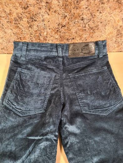 Womens CHEAP MONDAY Tight Velvet Steel blue skinny stretchy trousers jeans  Size W 26 L 32 A1