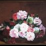 Floral still life oil painting in wooden frame Image 7