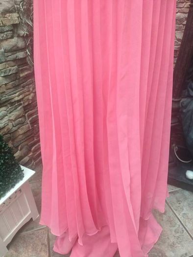 Vintage 70s Mags Fortail Paris Coral Pink maxi Dress