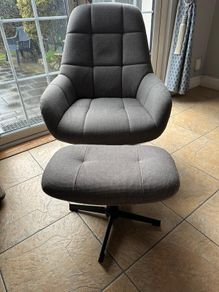 Lounge/Desk Swivel Chair and Footstool