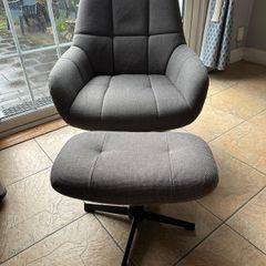 Lounge/Desk Swivel Chair and Footstool