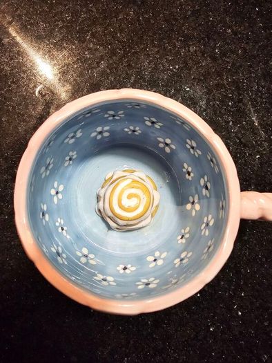 Urban Outfitters Pink Cinnamon Bun Peekaboo Mug