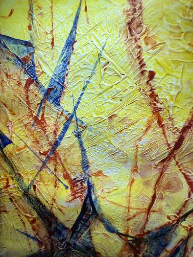Large 2001 Crimson Abstract Expressionist Painting - Signed C.A. Clayton (Ballymena Frame)