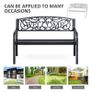 2 Seater Metal Garden Bench Patio Outdoor Park Porch Chair Image 4