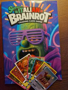 Brainrot trading card book & cards