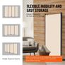 Room Divider, 4 Panels Room Divider, Folding Privacy Screen and Portable Partition Divider for Room Separation, Freestanding Room Partitions for Office, Bedroom, Study, Beige Image 6