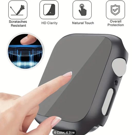 Case Screen Protector Tempered ultra for Apple Watch Series 7 8 45mm / Clear Free inspection