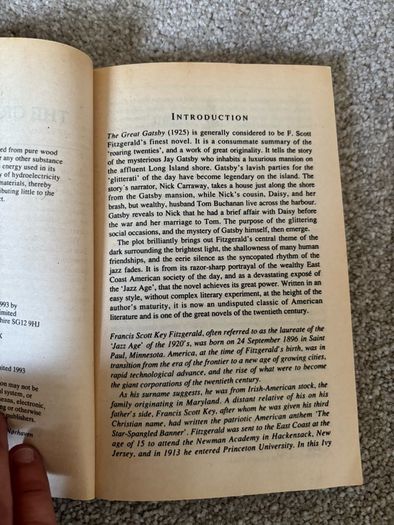 Vintage The Great Gatsby by F. Scott Fitzgerald book