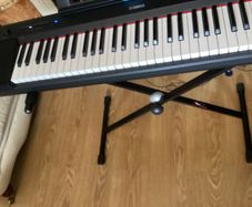 Yamaha Piaggero NP15 Portable Keyboard, Piano keys look, 61 Keys, USB connection, Black with Music stand and keyboard Stand  (Working Perfectly)