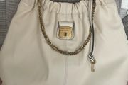 Marc Jacobs Cream Lambskin Leather Bag - The Christina Tote -