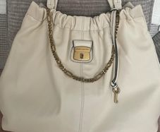 Marc Jacobs Cream Lambskin Leather Bag - The Christina Tote -