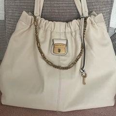 Marc Jacobs Cream Lambskin Leather Bag - The Christina Tote -