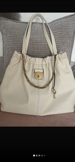 Marc Jacobs Cream Lambskin Leather Bag - The Christina Tote -