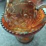 A Beautiful 2piece Carnival Glass Milk Jug And Sugar Bowl Image 2
