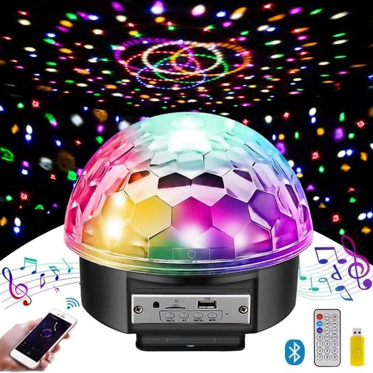 Disco Ball with Bluetooth Speaker + Remote Control + Memory Card + USB + AUX Bluetooth HD-LCMBL