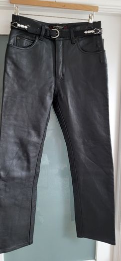 Challenge Leather Team Ladies Motorcycle trousers (black leather jeans style) - Sz 32 (Fit 12UK) - Rrp 189 (New)