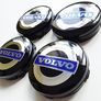 4 x Volvo alloy wheels, centre hub caps, 64 mm, black / blue, C70, S60, V60, V70, S80, XC90 Image 2