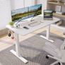 Electric Height Adjustable Standing Desk 120 X 60cm,Sit Stand Desk with Whole Board for Home Working,White Image 2
