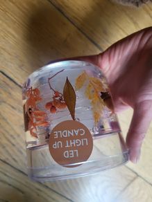 LED light up candle spiced pumpkin NEW