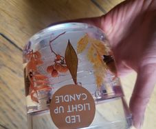 LED light up candle spiced pumpkin NEW