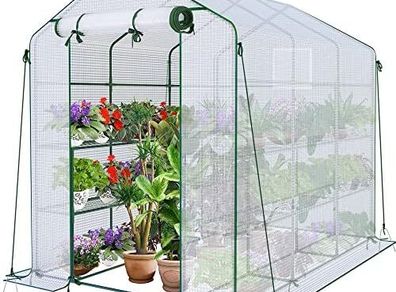 Walk In Greenhouse with Shelves,