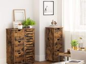 Slim Bathroom Cabinet with 3 Drawers, Chest of Drawers, Storage Cabinet, Side Cabinet, 30 x 30 x 80 cm, for Bathroom, Living Room, Bedroom, Kitchen, Vintage Brown