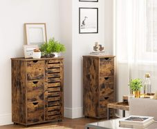Slim Bathroom Cabinet with 3 Drawers, Chest of Drawers, Storage Cabinet, Side Cabinet, 30 x 30 x 80 cm, for Bathroom, Living Room, Bedroom, Kitchen, Vintage Brown
