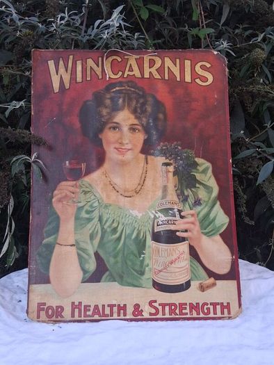 Original Wincarnis Art Nouveau Cardboard Sign