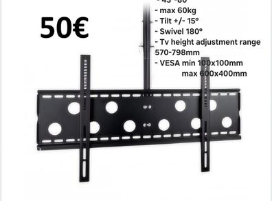 Tv Ceiling Mount Bracket Tilt Swivel 43"-80"