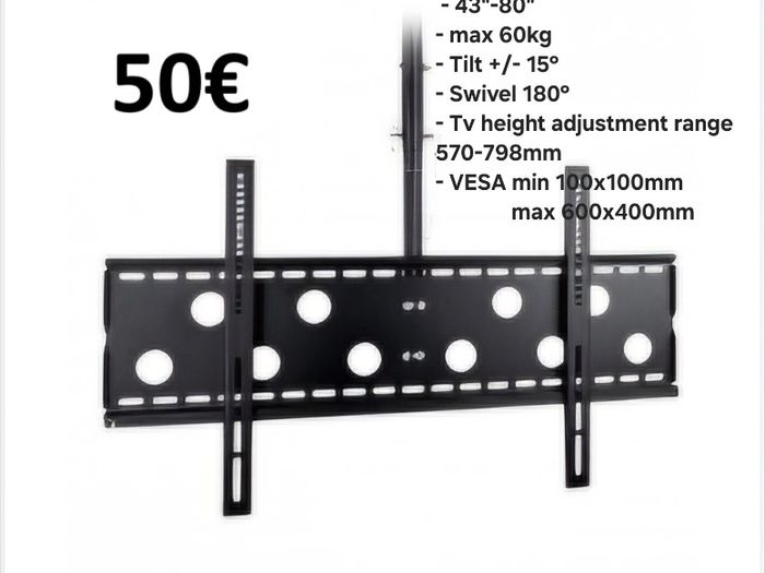 Tv Ceiling Mount Bracket Tilt Swivel 43"-80"