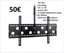 Tv Ceiling Mount Bracket Tilt Swivel 43"-80"