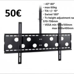 Tv Ceiling Mount Bracket Tilt Swivel 43"-80"