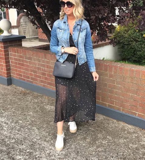 Black Chiffon Midi Dress