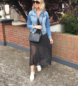 Black Chiffon Midi Dress