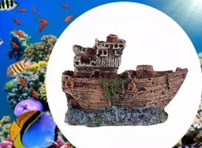 Fish tank ornament small ship