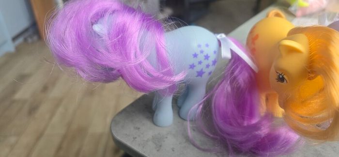 3 x Reproduction Blossom Butterscotch Bluebelle Basic Fun MLP based on G1 My Little Pony 2007 2017
