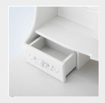 Elegant White Dressing Table 3 Oval Mirror with 7 Drawers