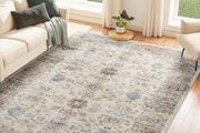 Rugs for Living Room, 200x300cm Large Area Rugs for Bedroom, Vintage Boho Machine Washable Rug, Non Slip Kitchen Rug Faux Wool Rugs Soft Short Pile Carpet for Dining Room, Office