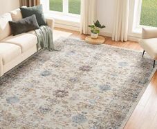 Rugs for Living Room, 200x300cm Large Area Rugs for Bedroom, Vintage Boho Machine Washable Rug, Non Slip Kitchen Rug Faux Wool Rugs Soft Short Pile Carpet for Dining Room, Office