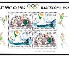 1992 Ireland Olympic Games Barcelona Commemorative Stamps Miniature Sheet Used with First Day Issue Cancel