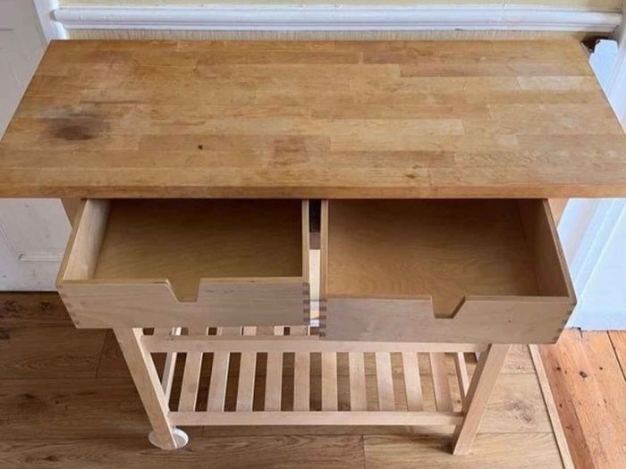 Solid wood kitchen trolley