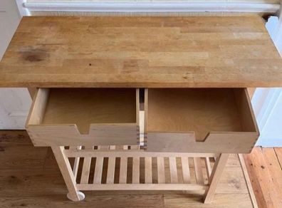 Solid wood kitchen trolley
