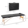 2 Section Foldable Massage Table Professional Salon SPA Facial Couch Tattoo Bed with Carry Bag Black Image 2