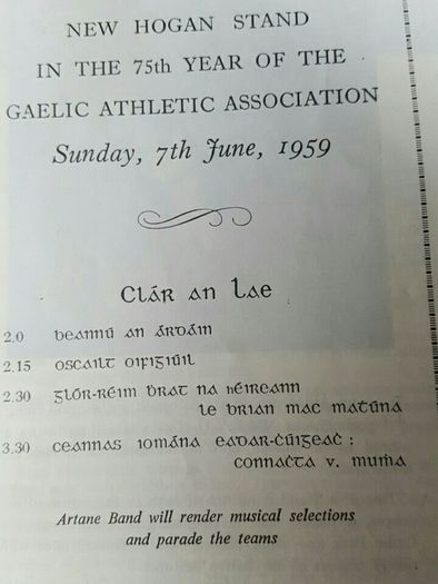 GAA programme 1959