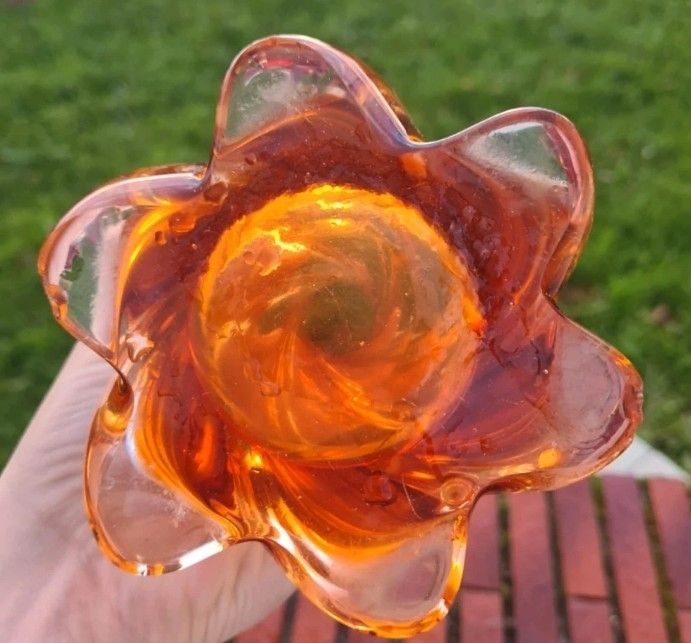 Large Murano red tulip vase