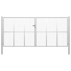 Garden Gate Galvanised Steel 415x250 cm Silver