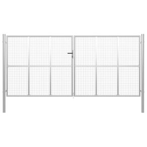 Garden Gate Galvanised Steel 415x250 cm Silver