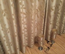 Curtains and 2 lamps