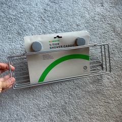 1-tier shower caddy with suction fix